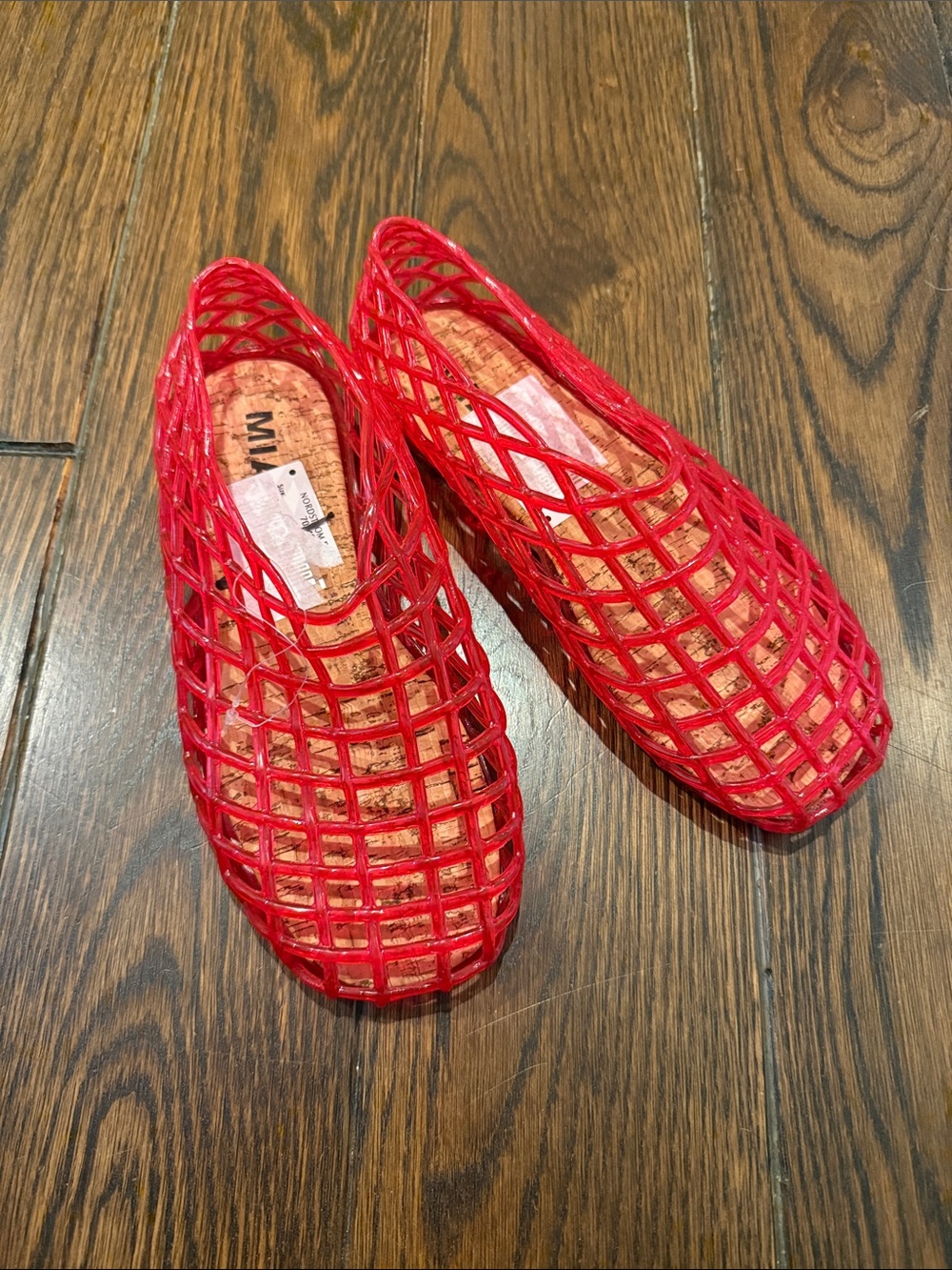 MIA Red Woven Cage Slip-On Flats